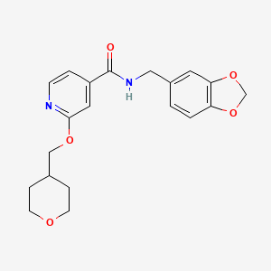 N-(benzo[d][1,3]dioxol-5-ylmethyl)-2-((tetrahydro-2H-pyran-4-yl)methoxy)isonicotinamide