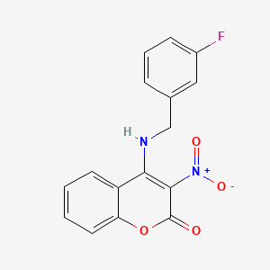 molecular formula C16H11FN2O4 B2664868 4-[(3-fluorobenzyl)amino]-3-nitro-2H-chromen-2-one CAS No. 294853-55-7