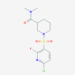 1-(6-Chloro-2-fluoropyridin-3-yl)sulfonyl-N,N-dimethylpiperidine-3-carboxamide