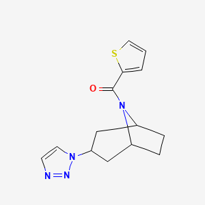 8-(thiophene-2-carbonyl)-3-(1H-1,2,3-triazol-1-yl)-8-azabicyclo[3.2.1]octane