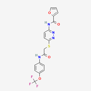 N-(6-((2-oxo-2-((4-(trifluoromethoxy)phenyl)amino)ethyl)thio)pyridazin-3-yl)furan-2-carboxamide
