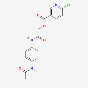 [(4-Acetamidophenyl)carbamoyl]methyl 6-chloropyridine-3-carboxylate