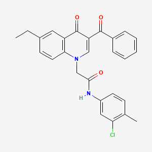 2-(3-benzoyl-6-ethyl-4-oxoquinolin-1(4H)-yl)-N-(3-chloro-4-methylphenyl)acetamide