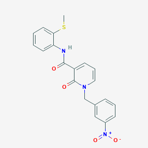 molecular formula C20H17N3O4S B2664905 N-(2-(methylthio)phenyl)-1-(3-nitrobenzyl)-2-oxo-1,2-dihydropyridine-3-carboxamide CAS No. 941904-17-2