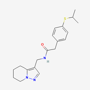 molecular formula C19H25N3OS B2664914 2-(4-(isopropylthio)phenyl)-N-((4,5,6,7-tetrahydropyrazolo[1,5-a]pyridin-3-yl)methyl)acetamide CAS No. 2034588-98-0