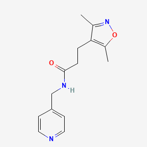 molecular formula C14H17N3O2 B2664922 3-(3,5-dimethylisoxazol-4-yl)-N-(pyridin-4-ylmethyl)propanamide CAS No. 1234807-64-7