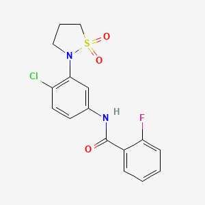 N-(4-chloro-3-(1,1-dioxidoisothiazolidin-2-yl)phenyl)-2-fluorobenzamide