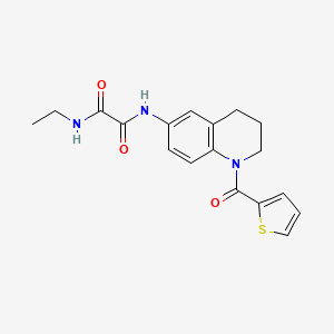 molecular formula C18H19N3O3S B2664933 N-乙基-N'-[1-(噻吩-2-甲酰)-3,4-二氢-2H-喹啉-6-基]氧代胺 CAS No. 899945-39-2