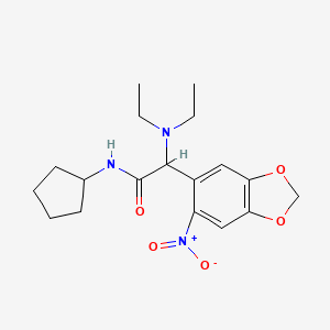 molecular formula C18H25N3O5 B2664938 N-cyclopentyl-2-(diethylamino)-2-(6-nitrobenzo[d][1,3]dioxol-5-yl)acetamide CAS No. 1008607-91-7