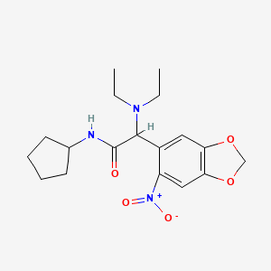 N-cyclopentyl-2-(diethylamino)-2-(6-nitrobenzo[d][1,3]dioxol-5-yl)acetamide