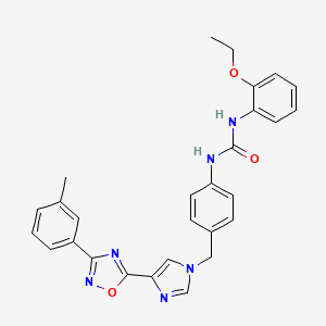 1-(2-ethoxyphenyl)-3-(4-((4-(3-(m-tolyl)-1,2,4-oxadiazol-5-yl)-1H-imidazol-1-yl)methyl)phenyl)urea