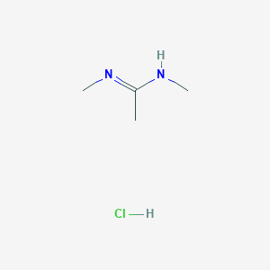 molecular formula C4H11ClN2 B2664942 N,N'-dimethylethanimidamide hydrochloride CAS No. 5504-12-1