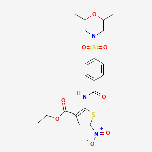Ethyl 2-(4-((2,6-dimethylmorpholino)sulfonyl)benzamido)-5-nitrothiophene-3-carboxylate