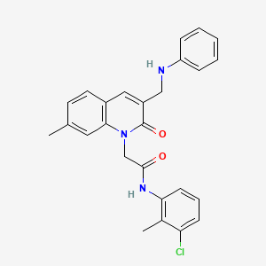 N-(3-chloro-2-methylphenyl)-2-{7-methyl-2-oxo-3-[(phenylamino)methyl]-1,2-dihydroquinolin-1-yl}acetamide