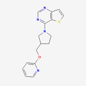 4-[3-(Pyridin-2-yloxymethyl)pyrrolidin-1-yl]thieno[3,2-d]pyrimidine