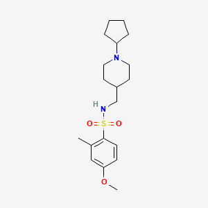 N-((1-cyclopentylpiperidin-4-yl)methyl)-4-methoxy-2-methylbenzenesulfonamide