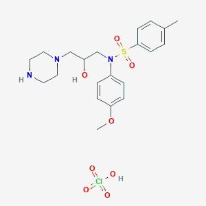 N-(2-hydroxy-3-(piperazin-1-yl)propyl)-N-(4-methoxyphenyl)-4-methylbenzenesulfonamide perchlorate