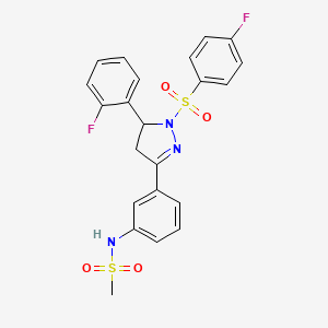 N-[3-[3-(2-fluorophenyl)-2-(4-fluorophenyl)sulfonyl-3,4-dihydropyrazol-5-yl]phenyl]methanesulfonamide