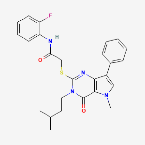 N-(2-fluorophenyl)-2-((3-isopentyl-5-methyl-4-oxo-7-phenyl-4,5-dihydro-3H-pyrrolo[3,2-d]pyrimidin-2-yl)thio)acetamide