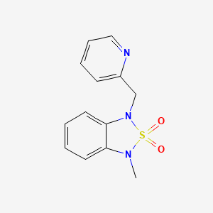 molecular formula C13H13N3O2S B2664985 1-Methyl-3-(pyridin-2-ylmethyl)-1,3-dihydrobenzo[c][1,2,5]thiadiazole 2,2-dioxide CAS No. 2034398-32-6