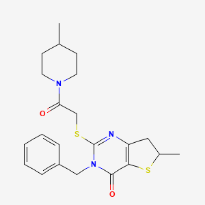 3-Benzyl-6-methyl-2-[2-(4-methylpiperidin-1-yl)-2-oxoethyl]sulfanyl-6,7-dihydrothieno[3,2-d]pyrimidin-4-one
