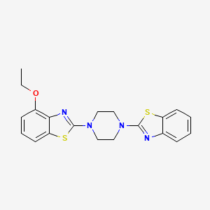 molecular formula C20H20N4OS2 B2664995 2-[4-(1,3-Benzothiazol-2-yl)piperazin-1-yl]-4-ethoxy-1,3-benzothiazole CAS No. 862977-05-7