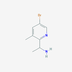 molecular formula C8H11BrN2 B2664997 1-(5-Bromo-3-methylpyridin-2-yl)ethanamine CAS No. 1270362-11-2