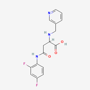 molecular formula C16H15F2N3O3 B2665001 4-((2,4-二氟苯基)氨基)-4-氧代-2-((吡啶-3-基甲基)氨基)丁酸 CAS No. 1048006-33-2