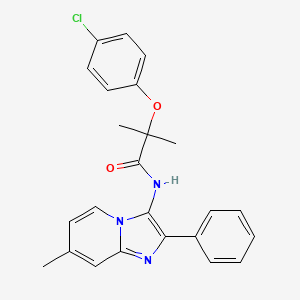 2-(4-chlorophenoxy)-2-methyl-N-(7-methyl-2-phenylimidazo[1,2-a]pyridin-3-yl)propanamide