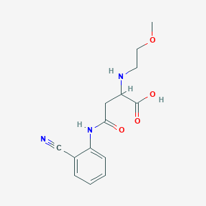 molecular formula C14H17N3O4 B2665003 4-((2-Cyanophenyl)amino)-2-((2-methoxyethyl)amino)-4-oxobutanoic acid CAS No. 1048005-46-4
