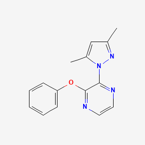 molecular formula C15H14N4O B2665006 2-(3,5-dimethyl-1H-pyrazol-1-yl)-3-phenoxypyrazine CAS No. 2415465-05-1