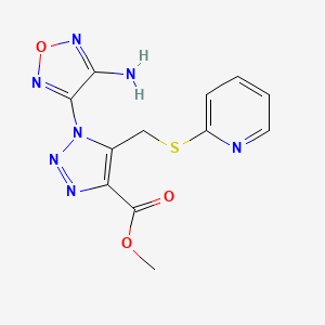 molecular formula C12H11N7O3S B2665010 Methyl 1-(4-amino-1,2,5-oxadiazol-3-yl)-5-((pyridin-2-ylthio)methyl)-1H-1,2,3-triazole-4-carboxylate CAS No. 312267-27-9