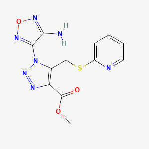 molecular formula C12H11N7O3S B2665010 Methyl 1-(4-amino-1,2,5-oxadiazol-3-yl)-5-(pyridin-2-ylsulfanylmethyl)triazole-4-carboxylate CAS No. 312267-27-9