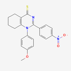 molecular formula C21H19N3O3S B2665013 1-(4-甲氧基苯基)-2-(4-硝基苯基)-5,6,7,8-四氢喹唑啉-4(1H)-硫酮 CAS No. 433255-33-5