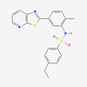 4-ethyl-N-(2-methyl-5-(thiazolo[5,4-b]pyridin-2-yl)phenyl)benzenesulfonamide