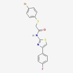 molecular formula C17H12BrFN2OS2 B2665017 2-[(4-bromophenyl)sulfanyl]-N-[4-(4-fluorophenyl)-1,3-thiazol-2-yl]acetamide CAS No. 338957-68-9