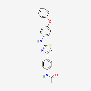 molecular formula C23H19N3O2S B2665018 N-(4-(4-((4-Phenoxyphenyl)amino)-3,5-thiazolyl)phenyl)ethanamide CAS No. 1024466-46-3