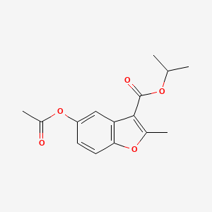 molecular formula C15H16O5 B2665024 5-Acetoxy-2-methyl-benzofuran-3-carboxylic acid isopropyl ester CAS No. 300556-64-3