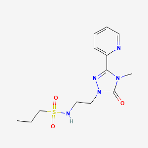 molecular formula C13H19N5O3S B2665025 N-(2-(4-methyl-5-oxo-3-(pyridin-2-yl)-4,5-dihydro-1H-1,2,4-triazol-1-yl)ethyl)propane-1-sulfonamide CAS No. 1211615-76-7