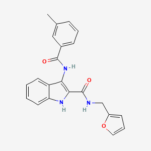 molecular formula C22H19N3O3 B2665035 N-[(furan-2-yl)methyl]-3-(3-methylbenzamido)-1H-indole-2-carboxamide CAS No. 1226437-60-0