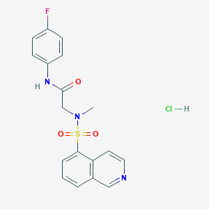 molecular formula C18H17ClFN3O3S B2665040 N-(4-fluorophenyl)-2-(N-methylisoquinoline-5-sulfonamido)acetamide hydrochloride CAS No. 1189687-42-0