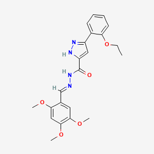 B2665044 (E)-3-(2-ethoxyphenyl)-N'-(2,4,5-trimethoxybenzylidene)-1H-pyrazole-5-carbohydrazide CAS No. 403658-79-7