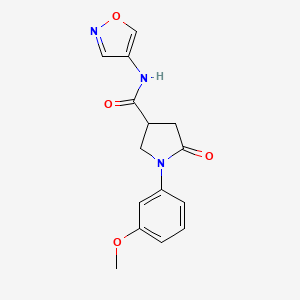 molecular formula C15H15N3O4 B2665048 1-(3-methoxyphenyl)-N-(1,2-oxazol-4-yl)-5-oxopyrrolidine-3-carboxamide CAS No. 1396813-62-9