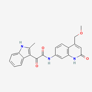 molecular formula C22H19N3O4 B2665059 N-(4-(甲氧基甲基)-2-氧代-1,2-二氢喹啉-7-基)-2-(2-甲基-1H-吲哚-3-基)-2-氧代乙酰胺 CAS No. 1251564-33-6