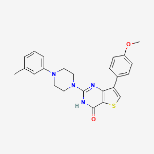 molecular formula C24H24N4O2S B2665062 7-(4-甲氧基苯基)-2-[4-(3-甲基苯基)哌嗪-1-基]噻吩[3,2-d]嘧啶-4(3H)-酮 CAS No. 1226427-52-6