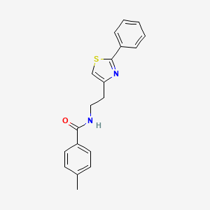 molecular formula C19H18N2OS B2665064 4-methyl-N-[2-(2-phenyl-1,3-thiazol-4-yl)ethyl]benzamide 