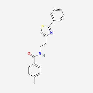 molecular formula C19H18N2OS B2665064 4-methyl-N-[2-(2-phenyl-1,3-thiazol-4-yl)ethyl]benzamide CAS No. 863513-11-5