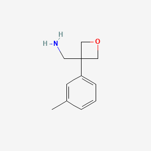 molecular formula C11H15NO B2665067 (3-(m-Tolyl)oxetan-3-yl)methanamine CAS No. 1393544-02-9