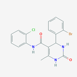 molecular formula C18H15BrClN3O2 B2665072 4-(2-bromophenyl)-N-(2-chlorophenyl)-6-methyl-2-oxo-3,4-dihydro-1H-pyrimidine-5-carboxamide CAS No. 423153-14-4