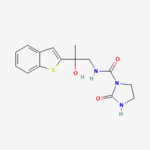 molecular formula C15H17N3O3S B2665073 N-(2-(benzo[b]thiophen-2-yl)-2-hydroxypropyl)-2-oxoimidazolidine-1-carboxamide CAS No. 2034263-39-1